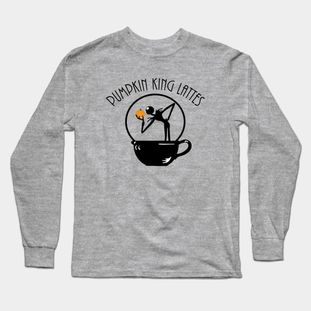 Pumpkin King Lattes Long Sleeve T-Shirt by Coffee And
